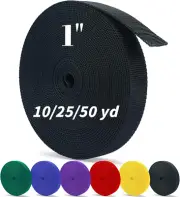 1 Inch Polyester Webbing-10 25 50 Yards Heavy Duty Strap-Flat Straps for Backbag