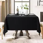 Square Tablecloth 52 X 52 Inch Black Tablecloths Stain-Wrinkle Resistant