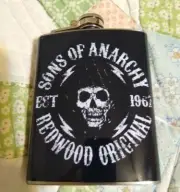Sons of Anarchy 7 oz Flask Black Redwood Original Est 1967 Stainless steel
