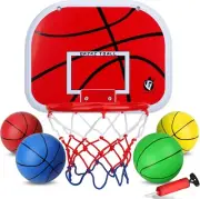 Mini Basketball Hoop Set Kids Adults, over the Door Basketball Hoop with 4 Mini