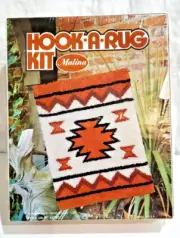 Vintage Aztec Hook-a-Rug Latch Hook Rug Kit 20" x 27" Malina Style #25-11 Sealed