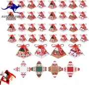 36PCS Christmas Candy Boxes Triangle Christmas Cookie Boxes Creative Paper Treat