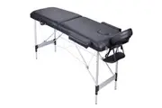 YES4HOMES 2 Fold Portable Aluminium Massage Table Massage Bed Beauty Therapy Black