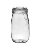 Argon Tableware Glass Storage Jar with Airtight Clip Lid - 1.5 Litre