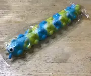 3D Caterpillar Sucker Pop Bubble Squeeze Fidget Toy - Blue/Yellow