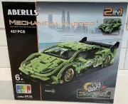 Mechanical Master STEM Car Kit Power Vehicles w/ Pull Back Engine 2-in-1 Green