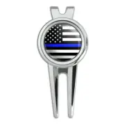 Thin Blue Line American Flag Golf Divot Repair Tool and Ball Marker