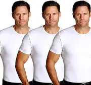 [Insta Slim] ISPRO Slimming Crew-Neck Short Sleeve Top Shapewear Compression Shirt for Men - (Pack of 3)