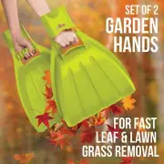 Brookstone Plastic Leaf Scoops Garden Hands | Large Lightweight Hand Rake Leaf