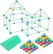 340pcs Fort Building Kit for Kids, Castle Construction Builder Educational Creative Toy STEM Construction Toys Learning Playset for Kids