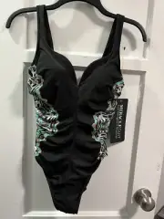 Miraclesuit Black Swimsuit One Piece Sz 8