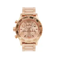 在飛比找momo購物網優惠-【NIXON】玫瑰金系 三眼計時手錶 不鏽鋼錶帶 男錶 母親