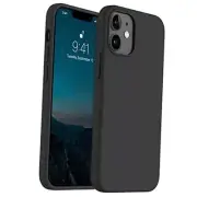 Shockproof Designed for iPhone 12 Mini Case, Food Grade Liquid Silicone Black