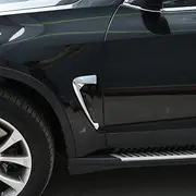 Car Xdrive Emblem Shark Gills Side Air Flow Fender Vent Decoration Cover Trim for BMW X5 f15 X5M F85 2014-2018 (Chrome)