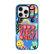 iPhone 16 Pro Impact Ring Stand Case MagSafe Compatible Positivity Mindset Quote - Good Vibes Only - Positive Energy
