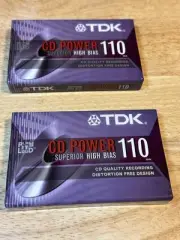 TDK CD POWER 110 BLANK AUDIO CASSETTE TAPE SUPERIOR HIGH BIAS 2 TAPES NEW