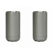 2x Annabel Trends 14.5cm S/S Beer/Soda Beverage Cooler Insulated Skinny Titanium
