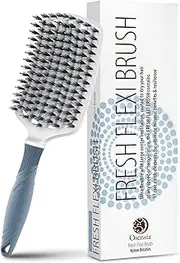 Boar Bristle Brush Detangler for Thick & Curly Hair - Ceramic Coated Vent Brush for Fast Drying & Detangling - Mineral Paddle Brush Smooths, by Osensia