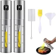 Stainless Steel Oil Sprayer, Vinegar Sprayer, Oil Spray Bottle, Cooking Sprayer Set With Oil Brush, Cleaning Brush, Funnel, Multifunctional Oil Sprayer For Cooking, Grilling (Stainless steel)