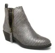 Very G Cassidy Metallic Heel Ankle Bootie With Side Zipper VGLB0006 Taupe 7.5