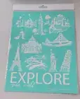 New Chalk Couture Transfer Stencil Size B "Explore Your World"