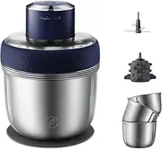 Electric Food Processor, Meat Grinder with Garlic Peeler, Vegetable Fruit Chopper with 3 Stainless Steel Bowls, Blue (350W-AU Adapter)