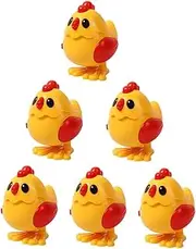 NAMOARLY 6Pcs Wind Up Chicken for Adorable Color Jumping Chick Birthdays and Easter Celebrations Engaging Play and Parent Interaction