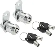 uxcell 1-5/16" Cabinet Cam Locks, 2 Pack Keyed Alike Cabinet Cam Locks Set Lock Replacement Zinc Alloy Storage Lock for Drawer RV Storage Toolbox, Silver