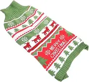 Happyyami Elk Pattern Knitted Pet Sweater for Christmas Warm Stylish Dog Clothes for Festive Parties Soft Durable Material Adds Holiday Cheer to Your Pet Wardrobe