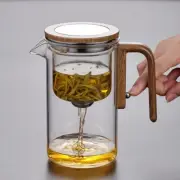 Magnetic Tea Infuser - Heat-Resistant Glass Teapot with Wooden
