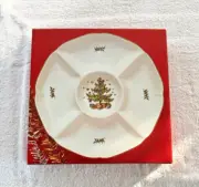 Nikko Christmas time Hors D'Oeuvre Chip Dip Veggie Divided Platter Tray Holidays