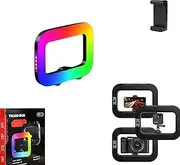 Rechargeable Selfie Portable Ring Light – Adjustable Bicolor Fill Light, with 4000mah Battery Phone Video Stabilizer for Live Streaming, Makeup, Phone (Color Style)