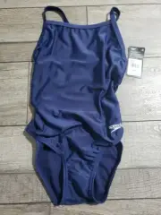 Speedo Women's Swimsuit One Piece Prolt Flyback Solid Adult Sz 6/32 Navy