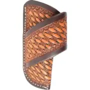 Martin Saddlery Pouch Knife Basket Tooled/Dyed Edge Sheath Null Chestnut