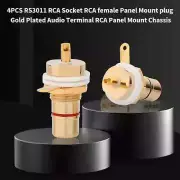 4PCS RCA Female Socket Chassis Phono Connector HiFi Amplifier Audio Jack Adapter