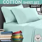 2000TC Egyptian Cotton Flat Fitted Sheet Set King Single Queen King Double Size