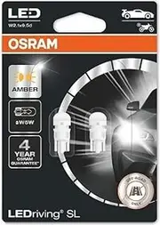 OSRAM LEDriving SL, ≜ W5W, Amber, Double Blister (2 lamps), LED Retrofit, offroad use only