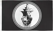 3'x5' Ghost Pirate Ship Flag Black Sea Mutiny Jolly Roger Skull Sword Banner 3X5