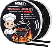 Smoker Gasket Seals, 1/2" x 1/8" 15 ft High Temp Grill Gasket Replacement Self Stick Felt, High Heat BBQ Gasket Tape for Smokers BBQ Lid Black by Nonley