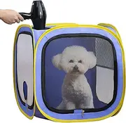 Cat Drying Box | Anti-Hair Flying | Portable Foldable Dog Drying Room | Pet Drying Crate Cage for Small and Medium Dogs (Blue)