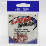 Eagle Claw Lazer Sharp L1 Needlepoint Octopus Hook Model L1RB-4 Size 4