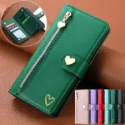 For Samsung S23 S24 S25 Ultra S22 Plus S21 FE S20 Zip Wallet Leather Case Cover