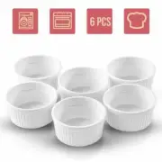 6 Pieces 4 Oz White Porcelain Ramekin Cup Bowls Set