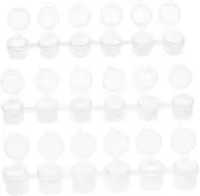 SHINEOFI Paint Strips 30pcs Empty Paint Pots Lids Plastic Paint Pots Strips Mini Containers Lids for Artists