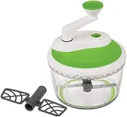 Progressive PrepWorks 2-Speed Chop & Whip - Two Speed Settings for Chopping and Whipping, Simple Gear Adjustment, Easy-to-Use, Large Flat Soft-Grip Lid, Non-Skid Base - Grey/White/Green