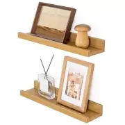 Picture Ledge Shelf, 2 Pack Small Floating Shelves for Wall, Oak Picture
