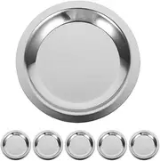 Cabilock 6pcs Stainless Steel Wine Mat Coasters, Round Shape Red Wine Coaster, Reusable Small Dining Table Wine Bottle Mat for Wooden Table, Cup, Desk, Bar, Office, Silver