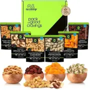 Gourmet Dried Fruit & Nut Gift Basket in Green Box (6 Piece Assortment) Kosher