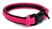 Paracord Bracelet 550 Neon Pink/Neon Pink & Black Micro Cord U.S. - Handmade