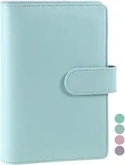 A5 PU Leather Notebook Binder, Refillable A5 Inner Filler Papers Journal Binder Cover with 6 Ring, Personal Diary Schedule Organizer Planner Binder with Magnetic Buckle Closure 7 x 9 ¼" [Blue]